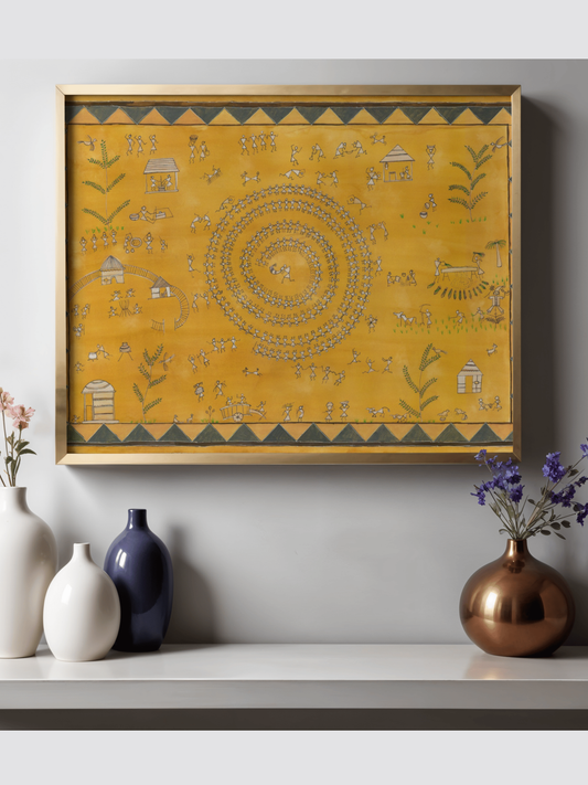 Warli Art Print: Indian Tribal Folk Wall Art (Digital product )