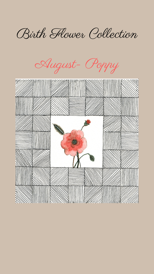 August Poppy Birth Flower Printital product