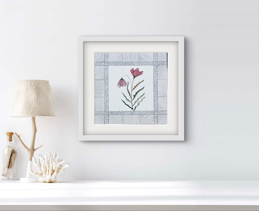 Modern Abstract Floral Geometric Art - Contemporary Home Decor | ZenS Art