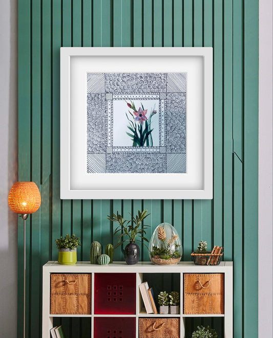 "Gladiolus August Birth Flower Art Print - Modern Botanical Wall Decor | ZenS Art"