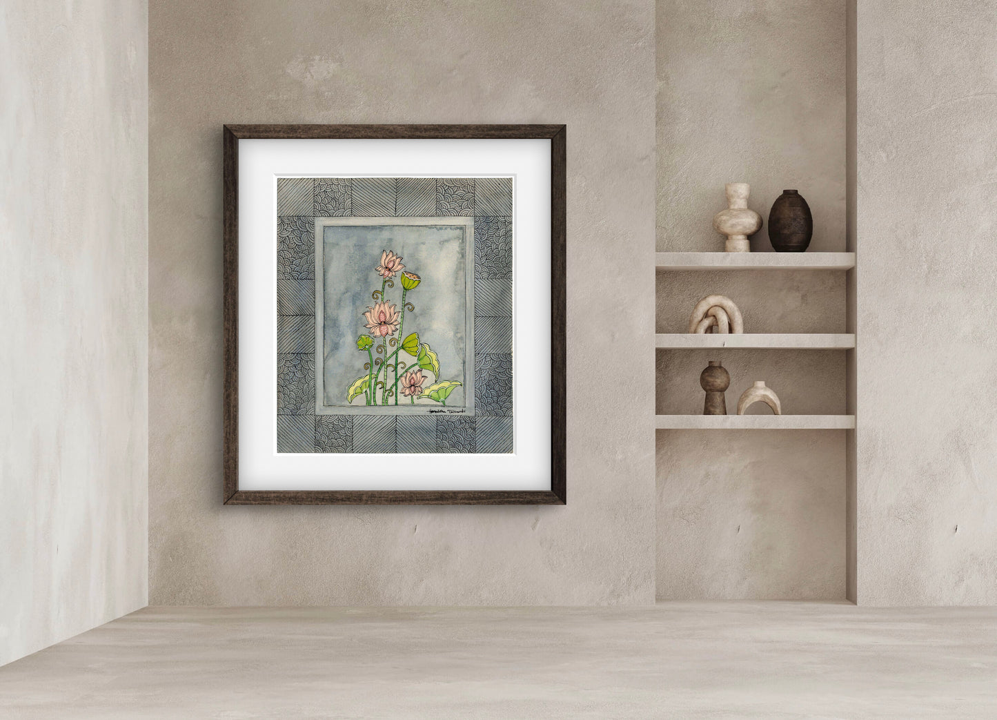 "Madhubani Vintage Floral Art - Traditional Indian Folk Motif Print | ZenS Art"