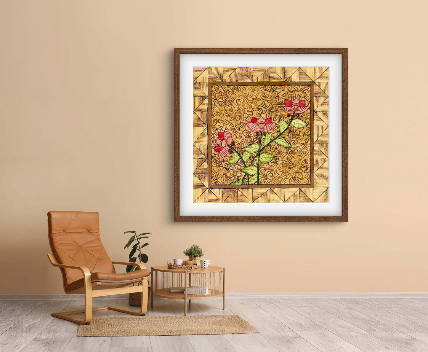 "Madhubani Motif Artwork - Traditional Indian Folk Art Print | ZenS Art"