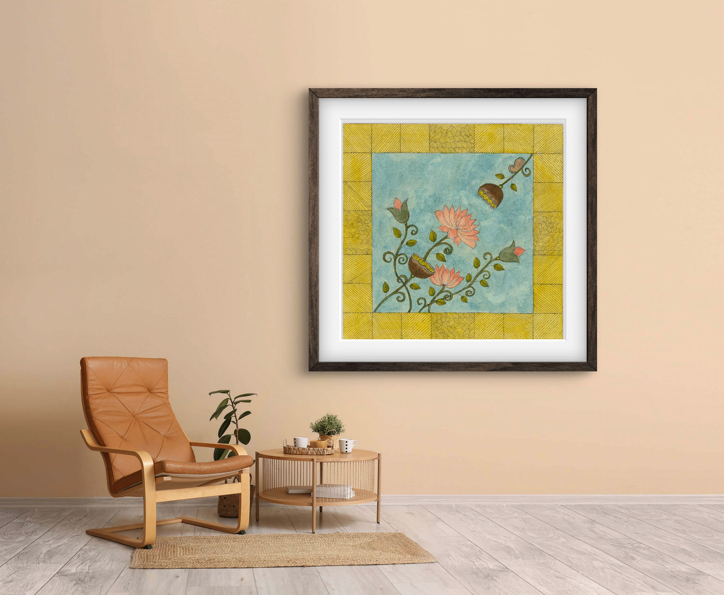 "Madhubani Vintage Art - Traditional Indian Folk Motif Print I | ZenS Art"