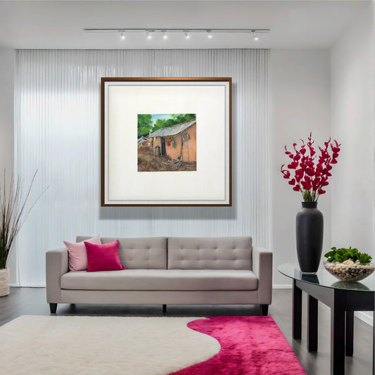 "Indian Village I Miniature Art Print - Traditional Folk Painting - ZenS Art"