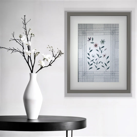 "Modern Geometric Floral Art Print - Abstract Botanical Wall Decor