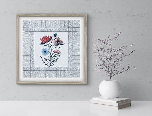 Modern Waterlily Art Print - July Birth Flower Wall Decor | ZenS Art