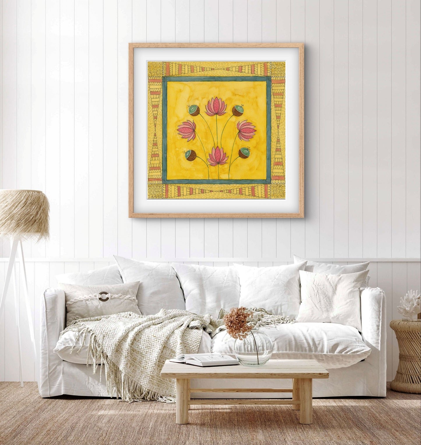 "Madhubani Motif Artwork - Vintage Indian Folk Art Print II | ZenS Art"