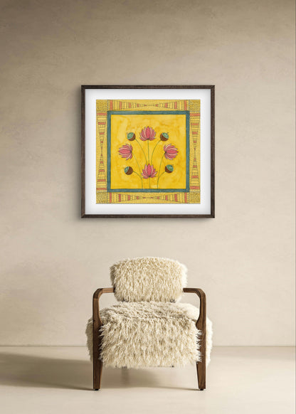 "Madhubani Motif Artwork - Vintage Indian Folk Art Print II | ZenS Art"