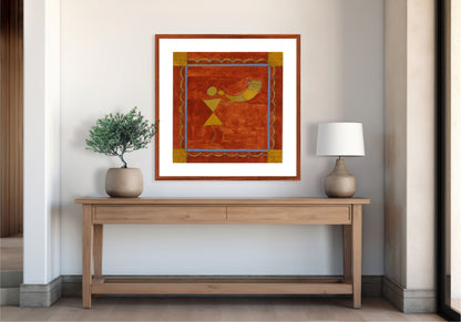 Ethnic Warli Folk Wall Art - V - Traditional Indian Print - ZenS Art