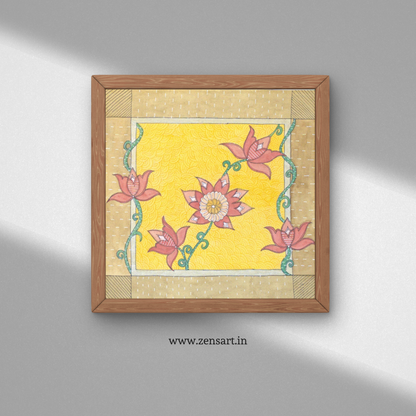 Lotus Floral Folk Art Printable | Cottagecore Wall Decor | Instant Download