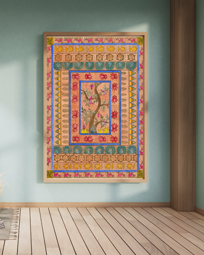 Bird & Floral Folk Art Printable | Vintage Wall Decor | Digital Download
