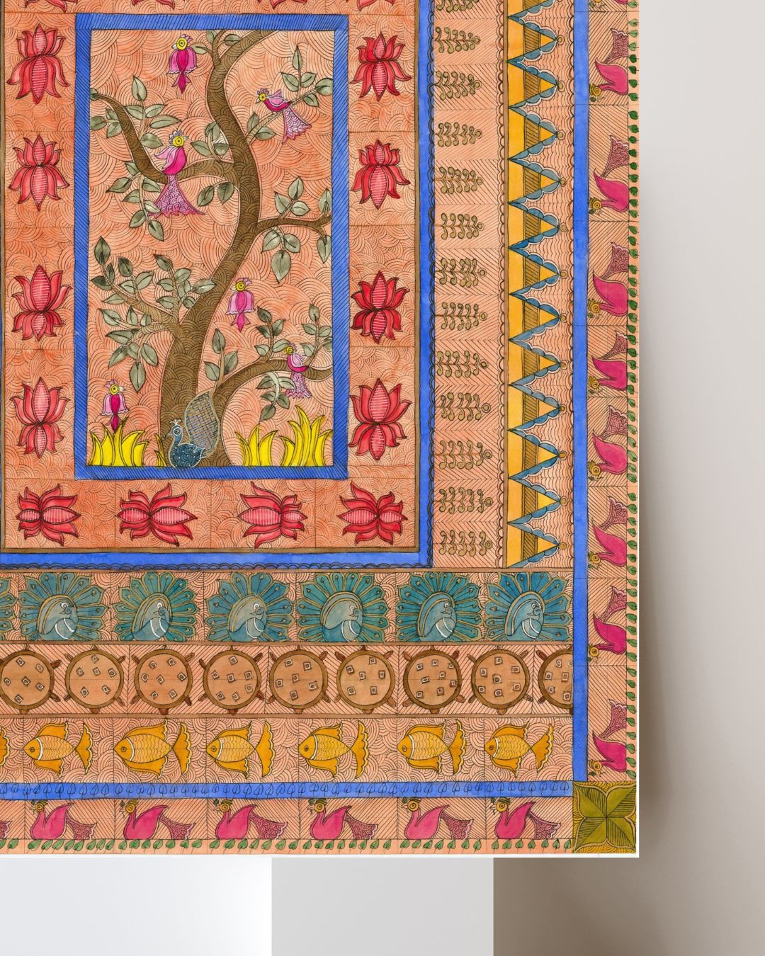 Bird & Floral Folk Art Printable | Vintage Wall Decor | Digital Download