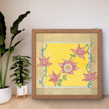 Lotus Floral Folk Art Printable | Cottagecore Wall Decor | Instant Download