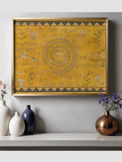 Warli Art Print: Indian Tribal Folk Wall Art (Digital product )