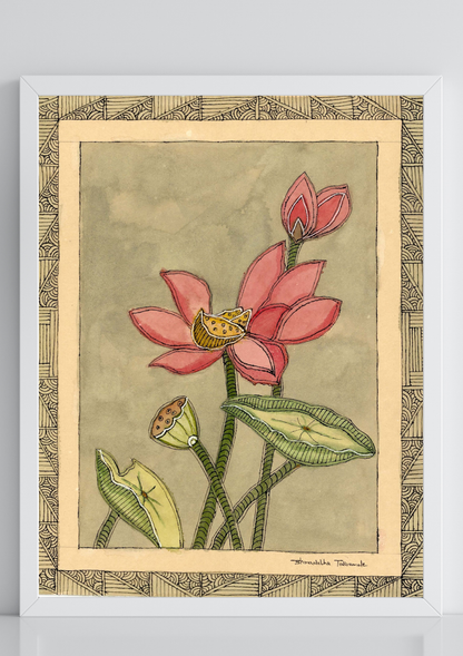 Pink Lotus Printable Wall Art | Digital Download