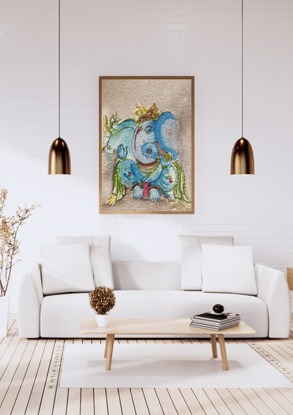 Ganesha Wall Art Print | Indian Spiritual Decor (Instant Download)