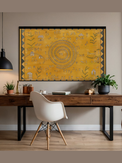 Warli Art Print: Indian Tribal Folk Wall Art (Digital product )