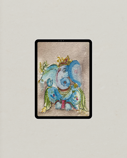Ganesha Wall Art Print | Indian Spiritual Decor (Instant Download)