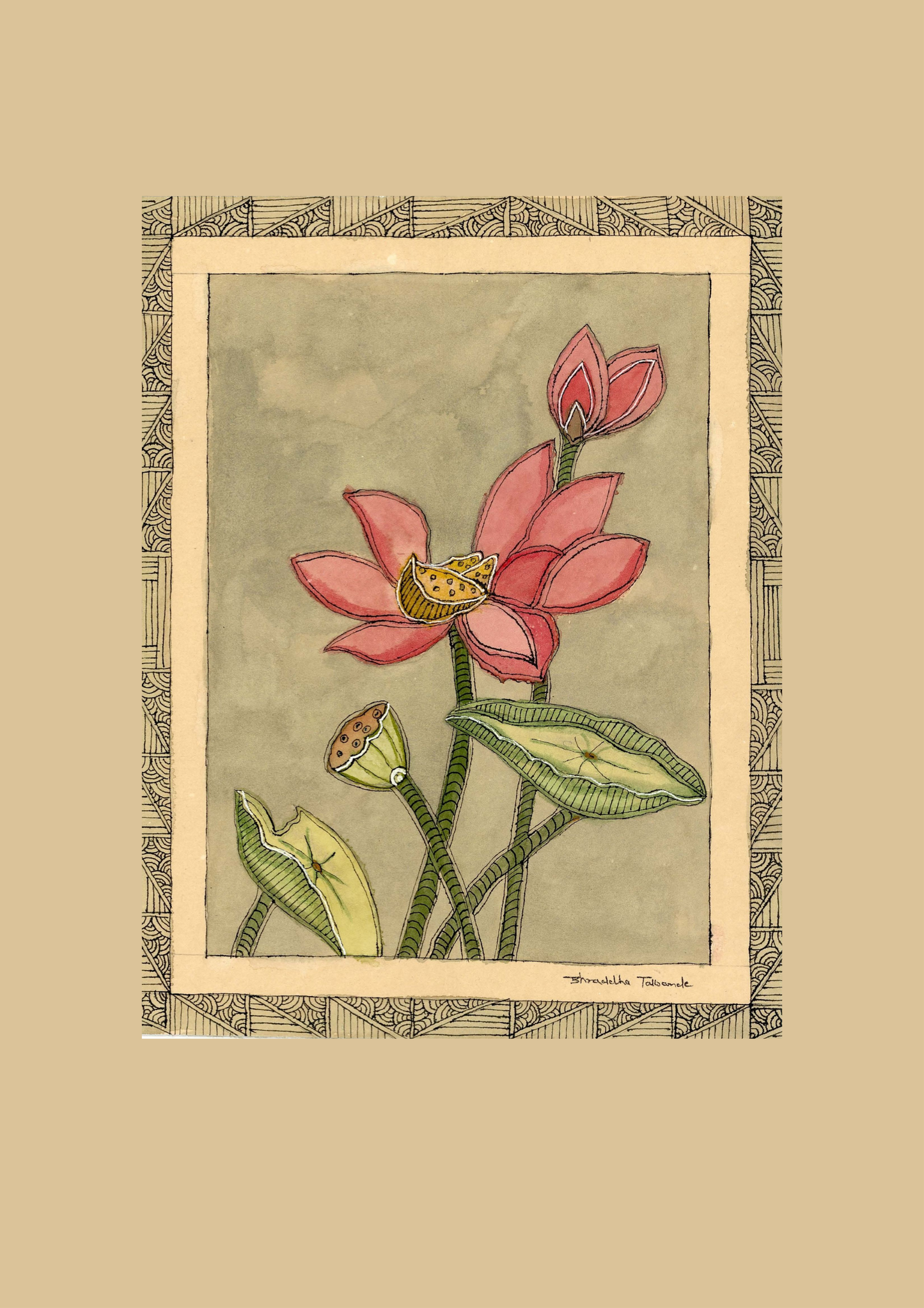 Pink Lotus Printable Wall Art | Digital Download