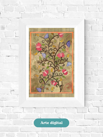 Floral Tree Printable Wall Art | Boho Botanical Nature Artwork (Digital download)