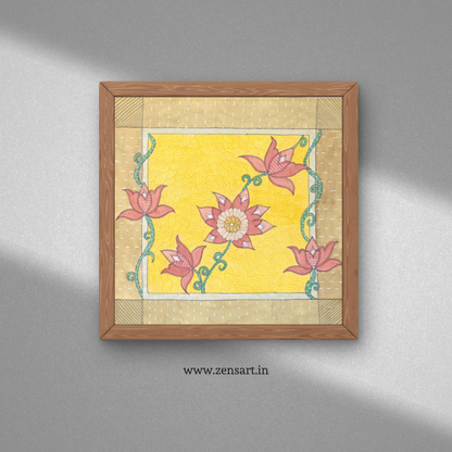 Lotus Floral Folk Art Printable | Cottagecore Wall Decor | Instant Download