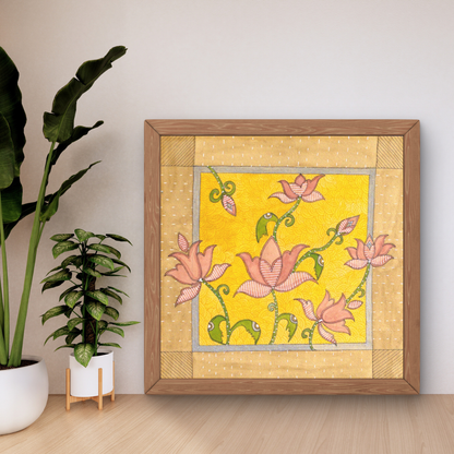 Lotus Floral Folk Art Printable | Cottagecore Wall Decor | Instant Download