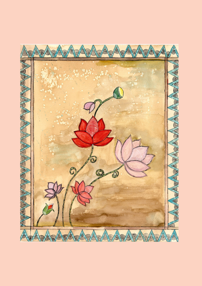 Pink Lotus Printable Wall Art | Digital Download