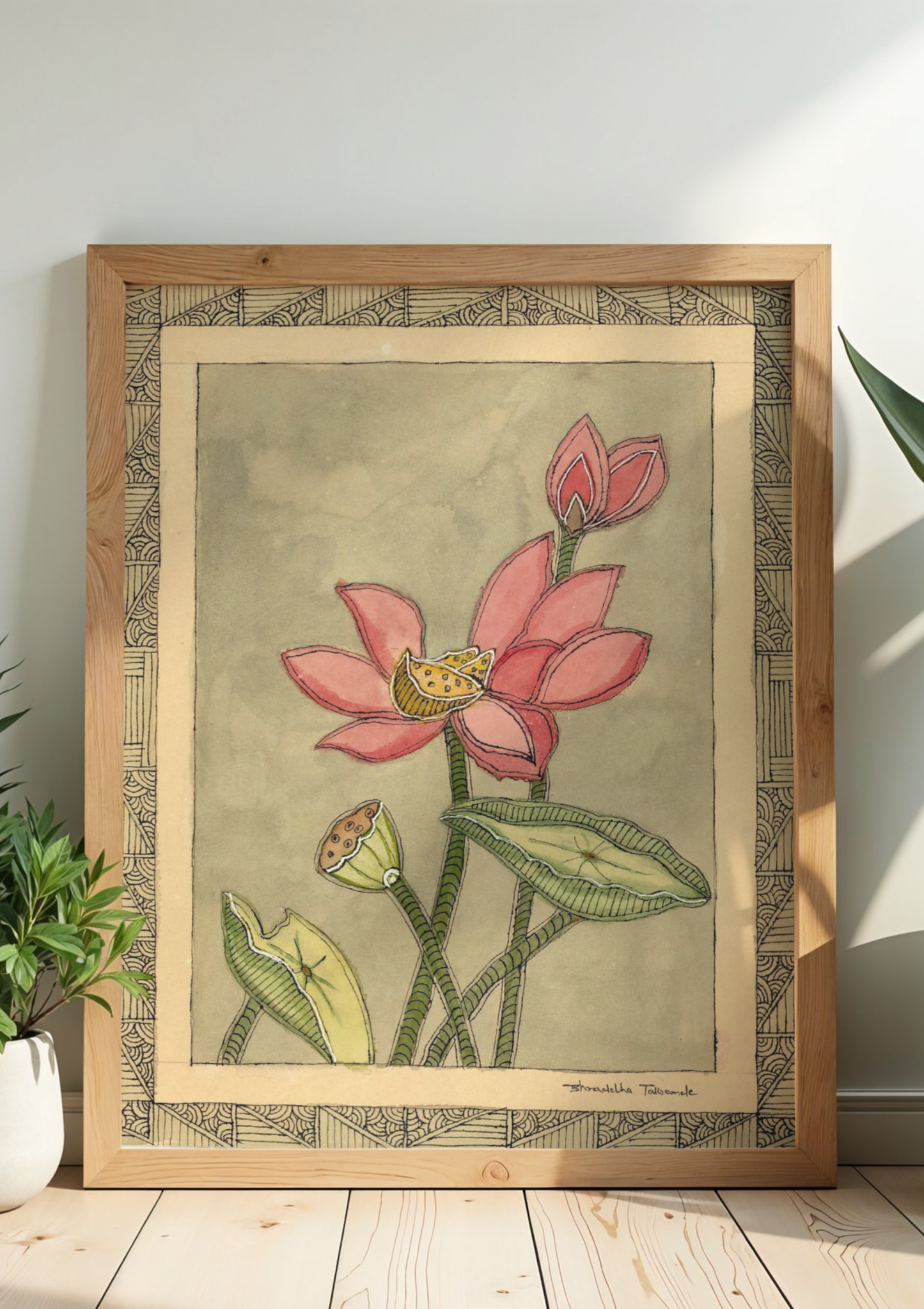 Pink Lotus Printable Wall Art | Digital Download