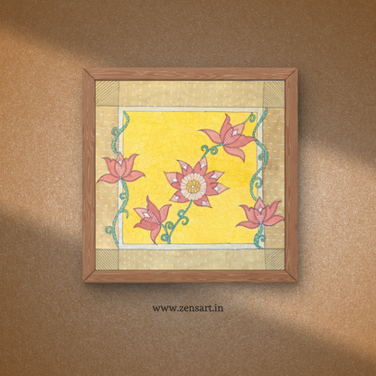 Lotus Floral Folk Art Printable | Cottagecore Wall Decor | Instant Download