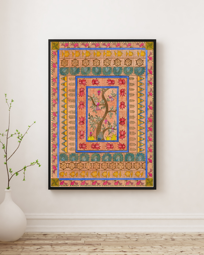 Bird & Floral Folk Art Printable | Vintage Wall Decor | Digital Download