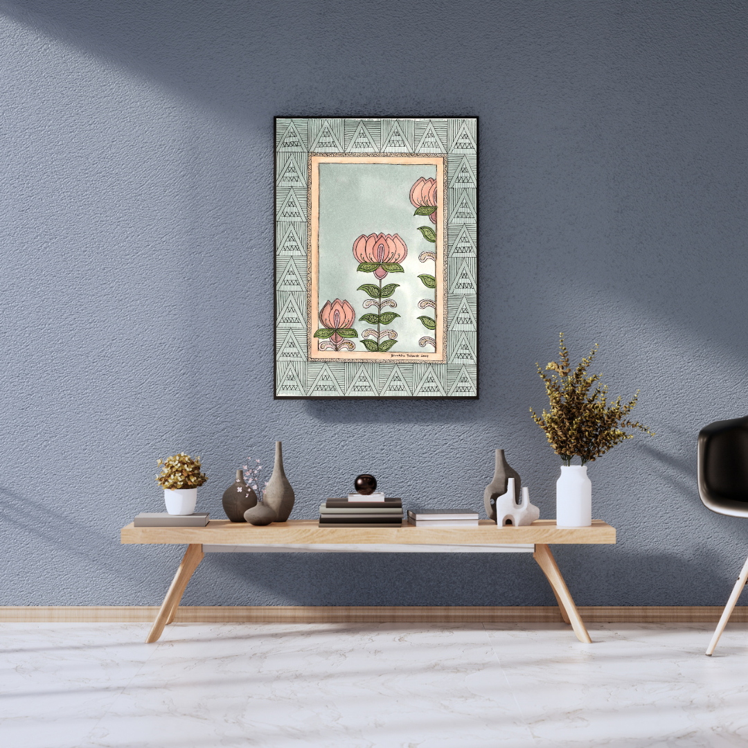 Madhubani Lotus Printable Art