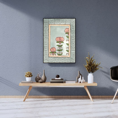 Madhubani Lotus Printable Art