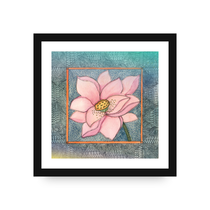 Pink Lotus Printable | Botanical Folk Art | Meditation Room Decor Download I Digital Download