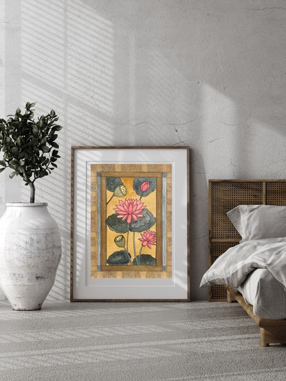 Lotus Flower Printable | Vintage Botanical Decor |Asian-Inspired Wall DecorI Digital Download