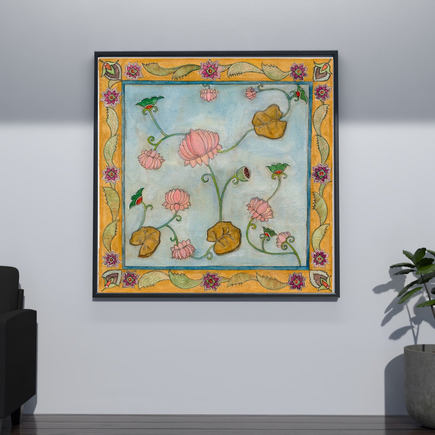 Vintage Folk Floral Printable | Botanical Home decor | Digital Download
