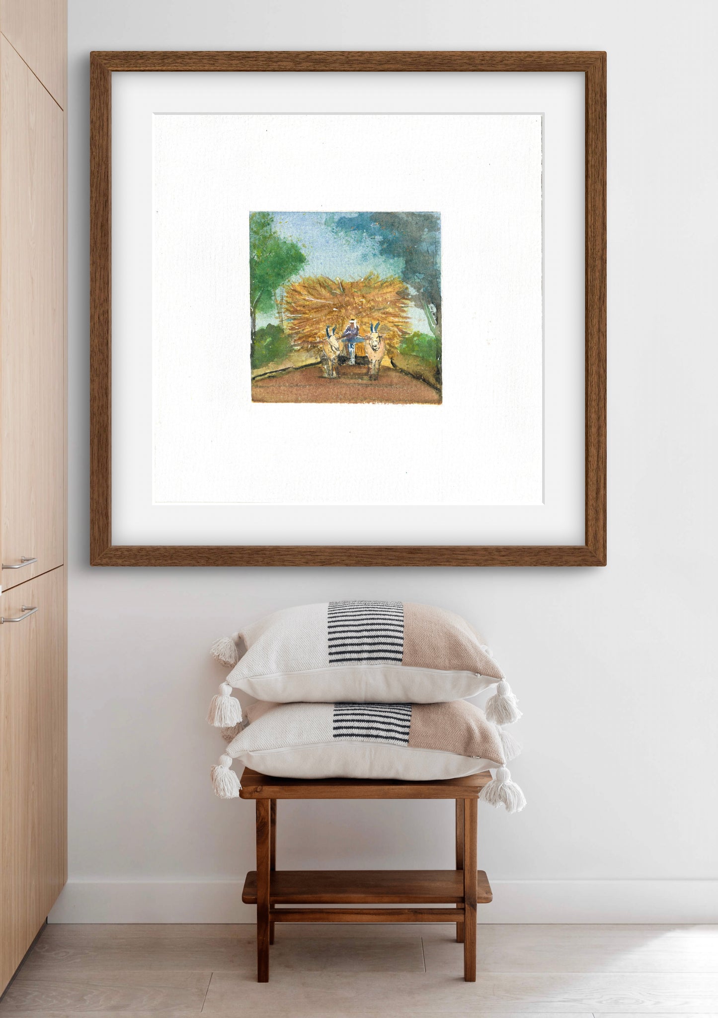 "Indian Village IV Miniature Art Print - Traditional Folk Painting - ZenS Art"