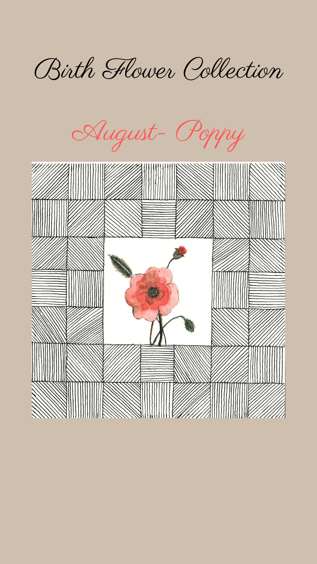August Poppy Birth Flower Printital product
