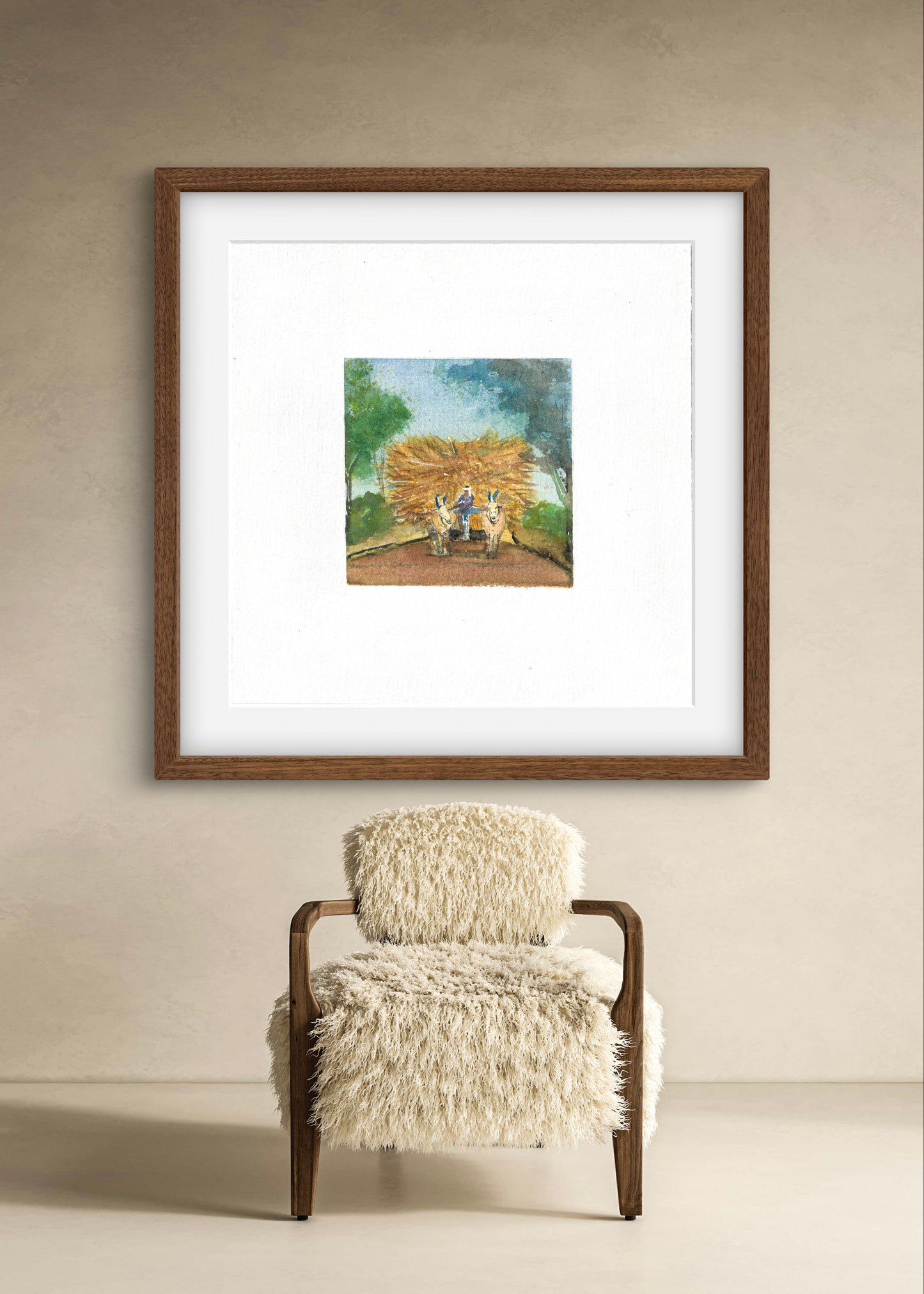 "Indian Village IV Miniature Art Print - Traditional Folk Painting - ZenS Art"