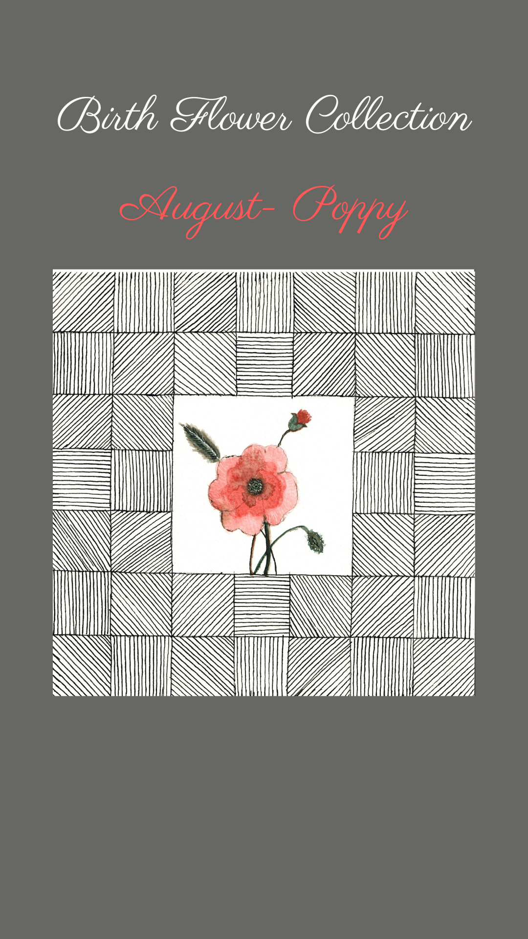 August Poppy Birth Flower Printital product