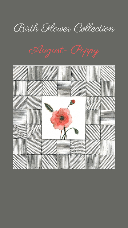 August Poppy Birth Flower Printital product