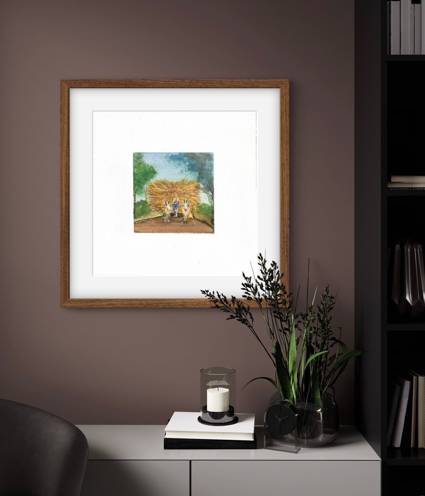 "Indian Village IV Miniature Art Print - Traditional Folk Painting - ZenS Art"