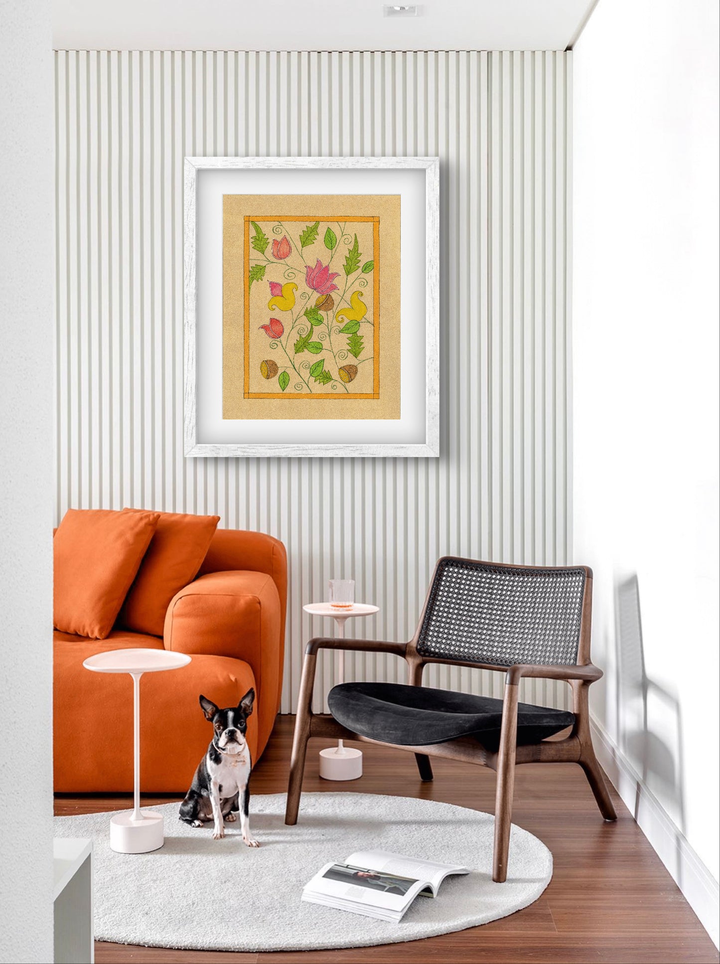 Vintage Folk Botanicals Art Prints Set of 9 - Indian Traditional - ZenS Art