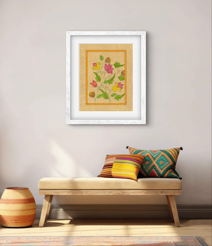 Vintage Folk Botanicals Art Prints Set of 9 - Indian Traditional - ZenS Art