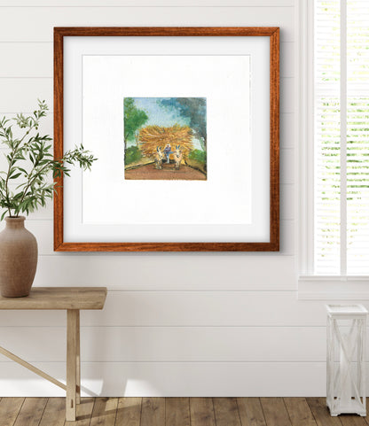 "Indian Village IV Miniature Art Print - Traditional Folk Painting - ZenS Art"