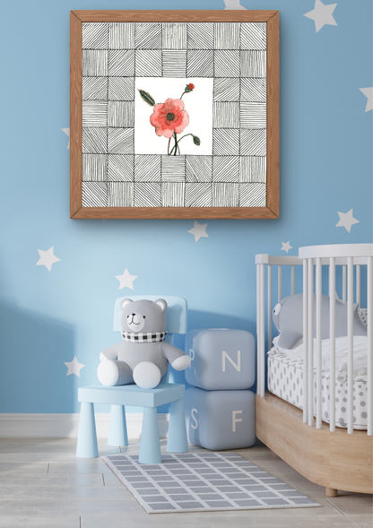 August Poppy Birth Flower Printital product