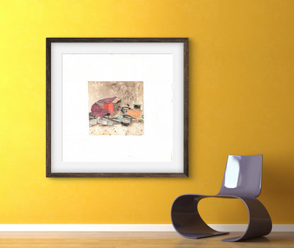 "Indian Village II Miniature Art Print - Traditional Folk Painting - ZenS Art"