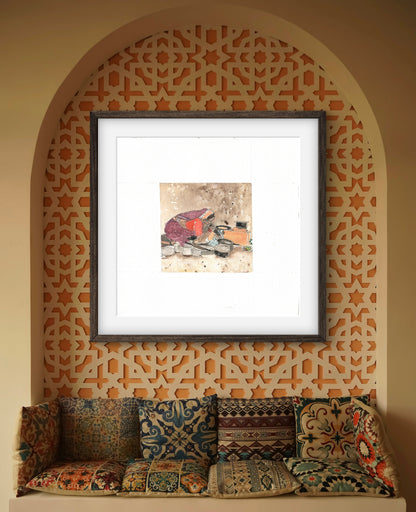 "Indian Village II Miniature Art Print - Traditional Folk Painting - ZenS Art"