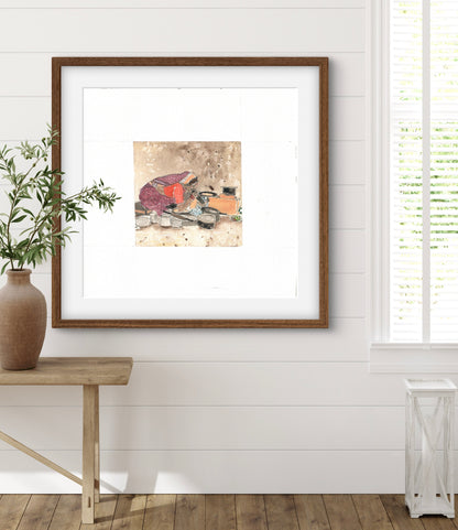 "Indian Village II Miniature Art Print - Traditional Folk Painting - ZenS Art"