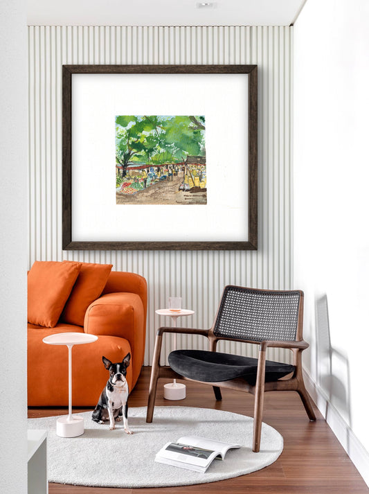 "Indian Village III Miniature Art Print - Traditional Folk Painting - ZenS Art"