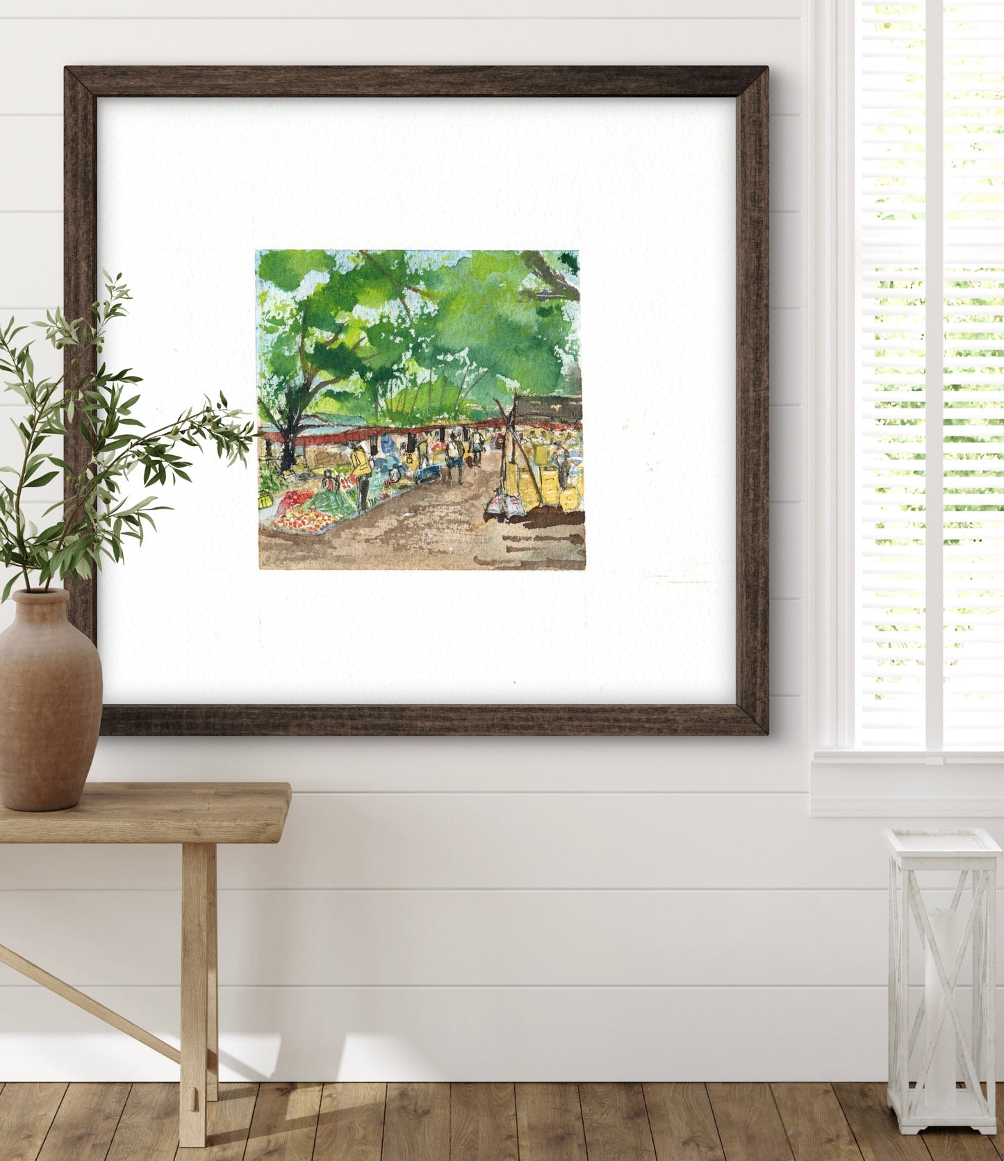 "Indian Village III Miniature Art Print - Traditional Folk Painting - ZenS Art"